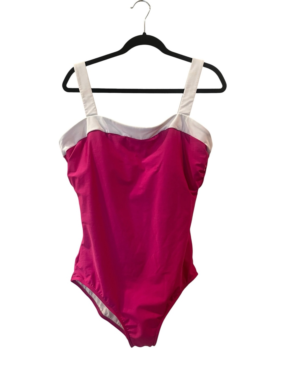 Miraclesuit Women’s One-Piece Swimsuit Pink White Padded Cups Size 16-18